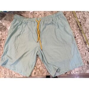 Capelle Miami Mens 5XL Swim Trunks Green Wave Geometric Board Shorts Drawstring